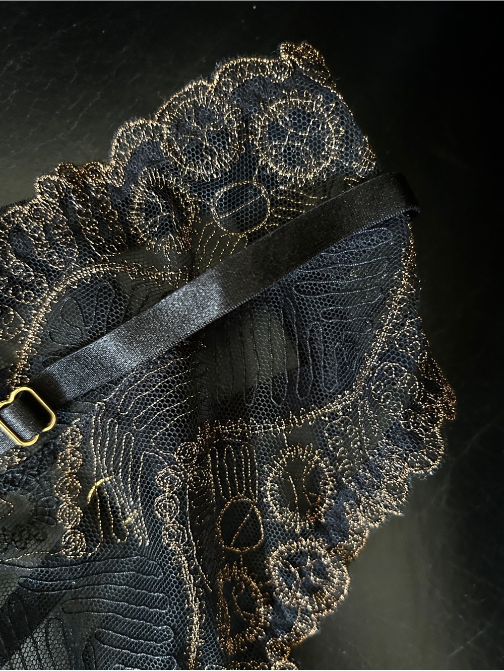 Bordelle Tierra High Waist Thong with Gold Ring Detail - Picture 2 of 10